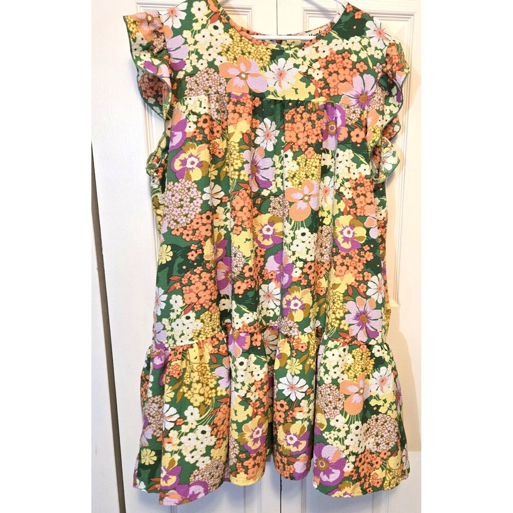 Haptics Holly Harper Multicolor Floral Babydoll Dress Pockets - see measurements